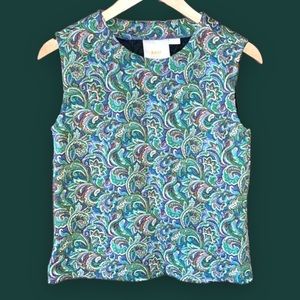 Anthropologie Maeve Sleeveless quilted Paisley Print Top‎